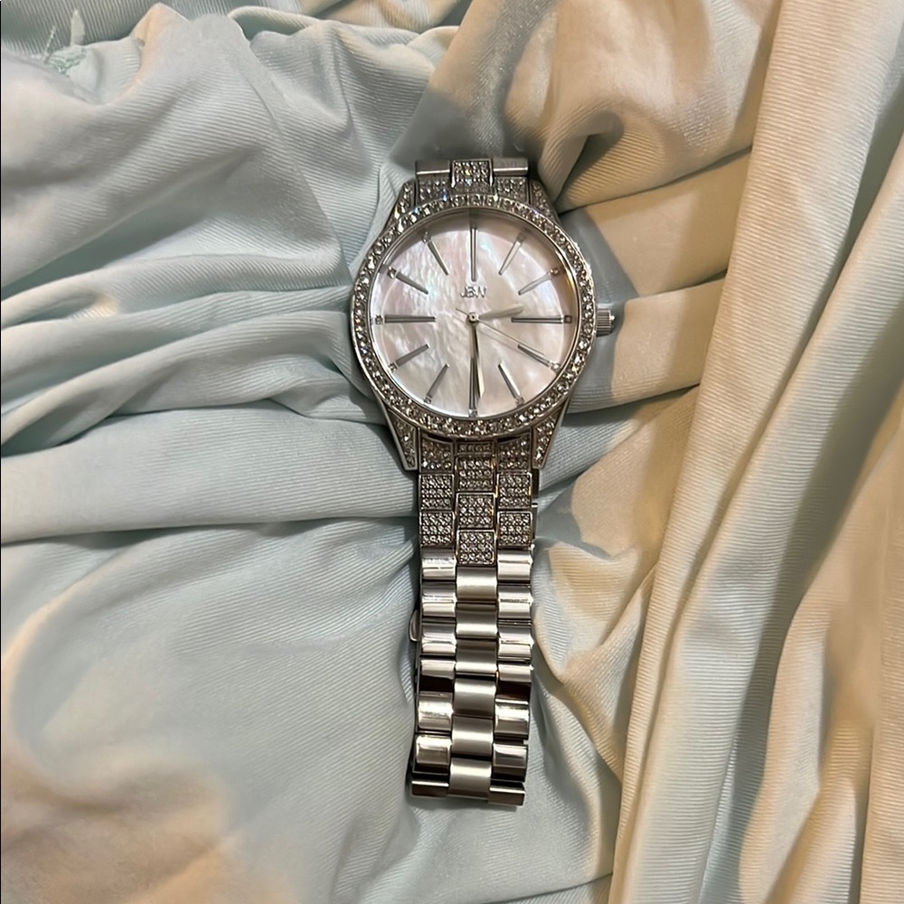 Silver Women's Watch with Crystal Accents
